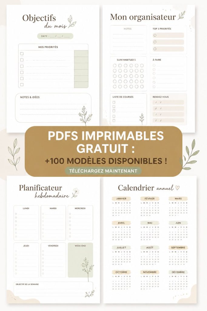 Plus de 100 modèles PDF imprimables gratuits pour tous vos projets créatifs