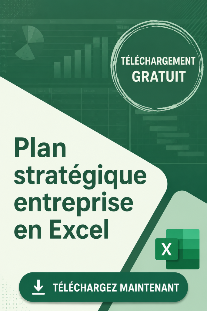 Modèle Excel représentant un plan stratégique pour la gestion d'entreprise