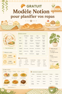 Modèle de planification de repas sur Notion