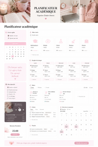 Une capture d'écran d'un planner Notion pour étudiants, illustrant une organisation efficace.