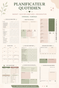 Un planner numérique ouvert avec des pages colorées pour gérer les finances.