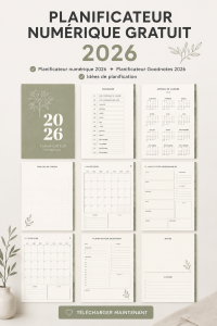 Une vue de l'interface d'un planner numérique gratuit sur un tablet pour 2026.
