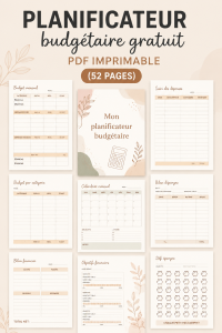 Image d'un planner budget PDF gratuit, outil de gestion financière pratique