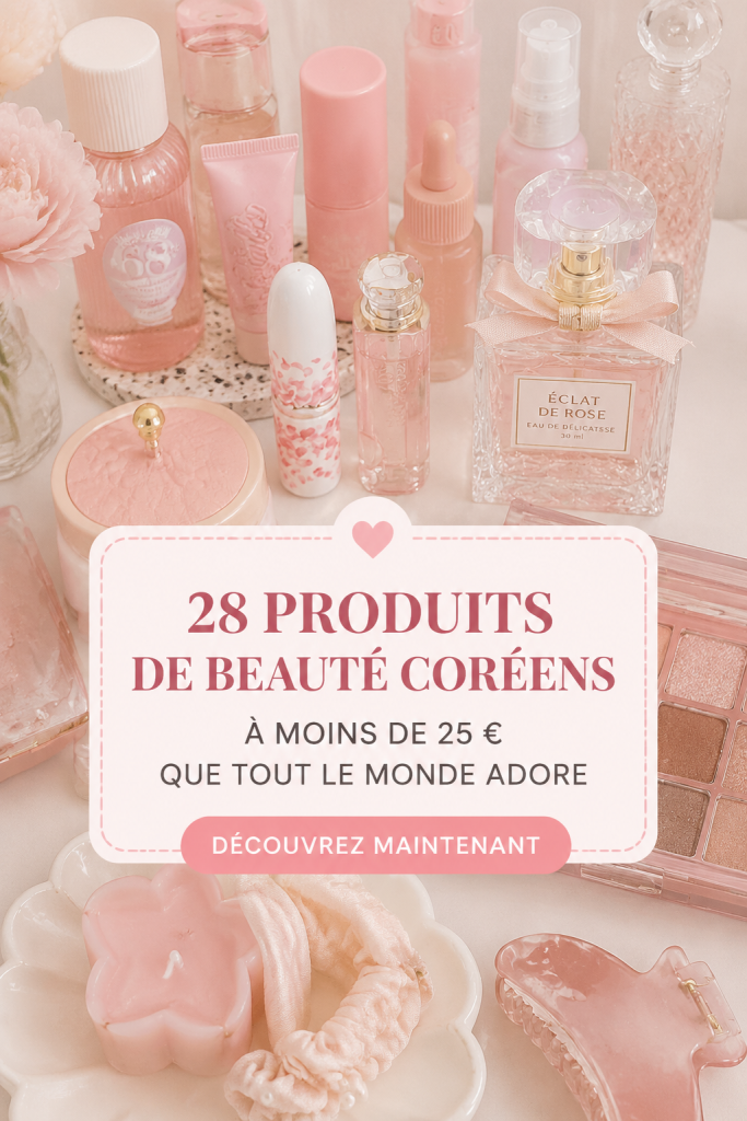 Vitrine de produits de beauté coréens abordables à moins de 25 €