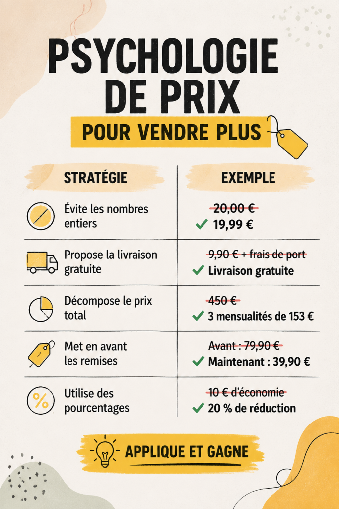 Un graphique illustrant les stratégies de prix en marketing.