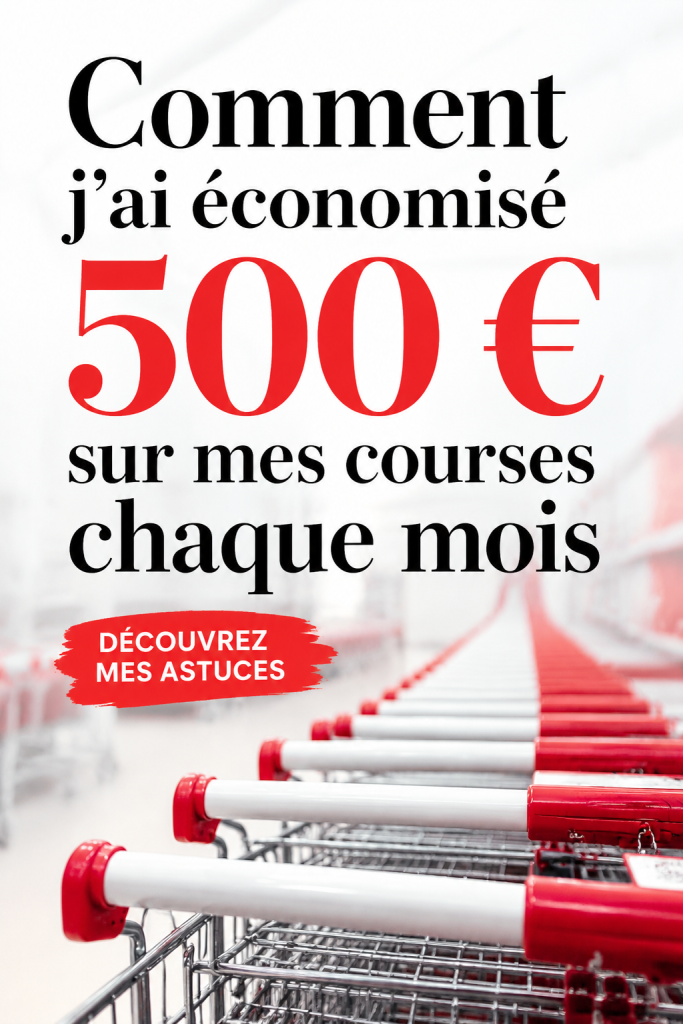 Illustration d'une femme vérifiant son budget alimentaire avec une liste de courses
