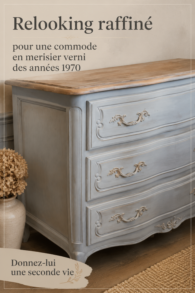 Commodes vintage relookées en merisier dans un intérieur chic