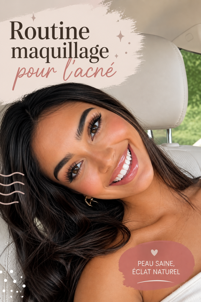 Femme avec un maquillage léger et naturel pour peaux acnéiques