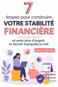 Femme réfléchissant à sa stabilité financière dans un cadre calme.