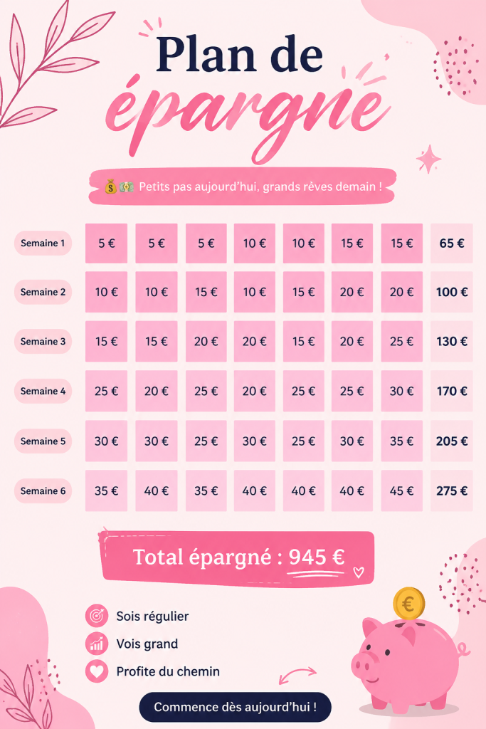 Femme souriante qui élabore un budget personnel pour économiser de l'argent.