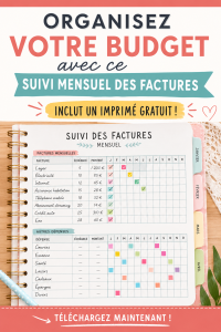 Tableau de suivi de budget mensuel rempli de chiffres sur un bureau.