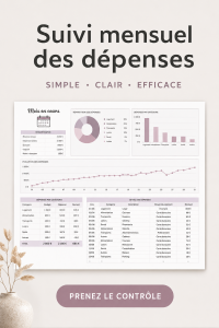 Modèle de suivi des dépenses mensuelles sur Google Sheets