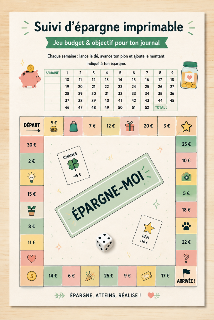 Femme utilisant un tracker d'économies dans son journal, avec des graphiques colorés.