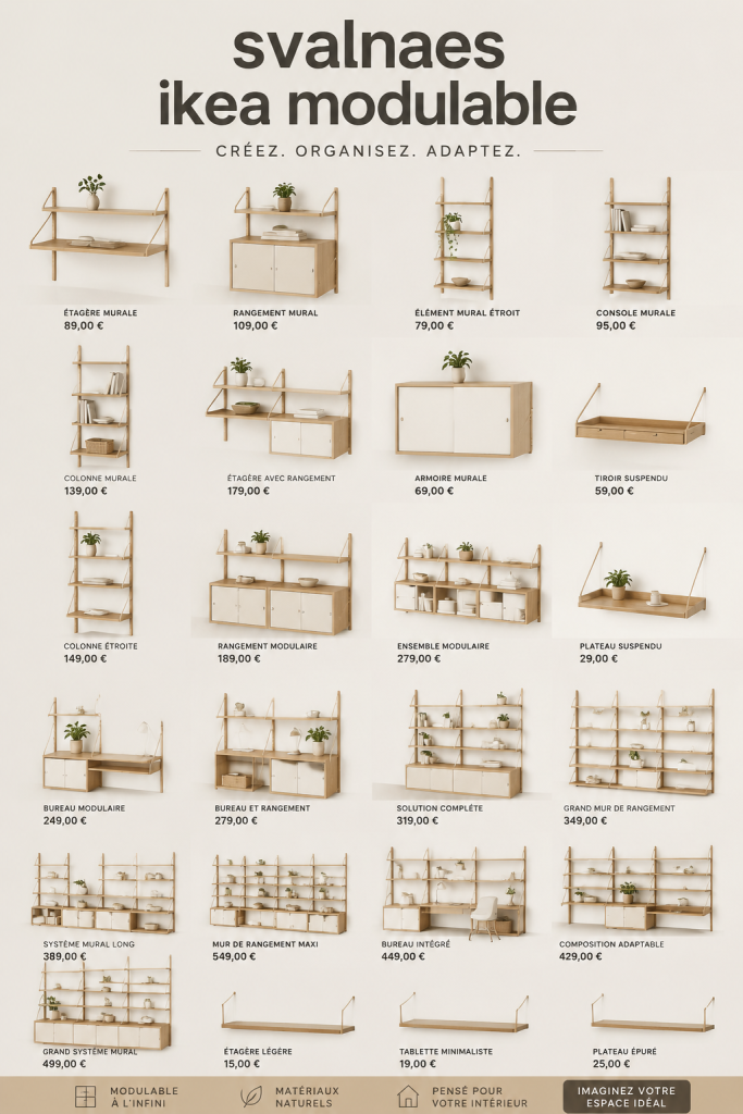 Mobilier Svalnaes d'IKEA dans un salon moderne.