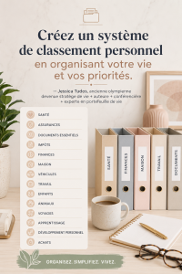 Un bureau bien organisé avec un système de classement personnel