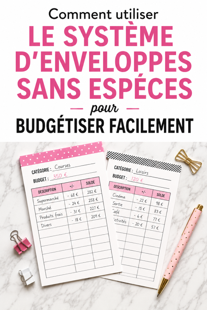 Femme utilisant le système d'enveloppes pour gérer son budget