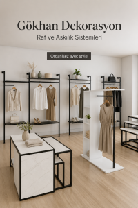 Un intérieur chic avec des systèmes de rangement élégants et pratiques.