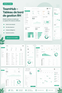 Capture d'écran d'un tableau de bord RH sur Figma, illustrant une interface moderne et pratique.