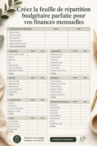 Femme utilisant un tableau de budget pour gérer ses finances