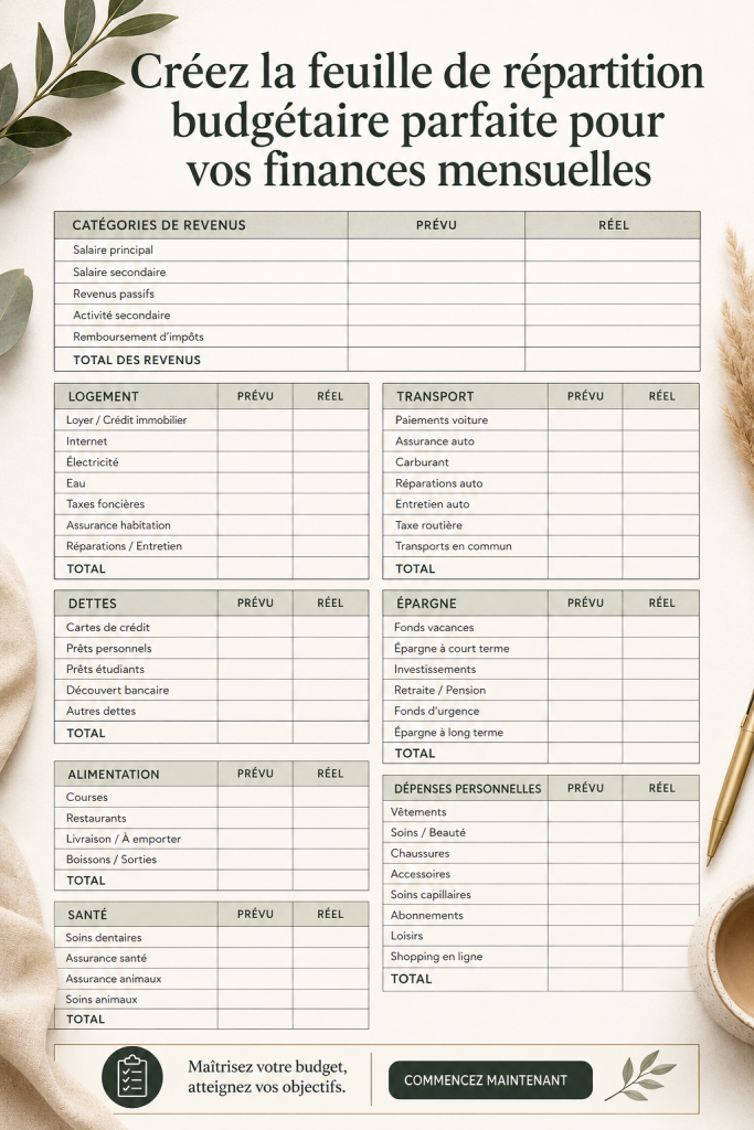 Femme utilisant un tableau de budget pour gérer ses finances