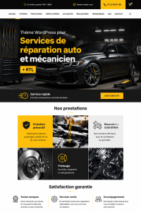 Thème WordPress pour garage automobile en affichage