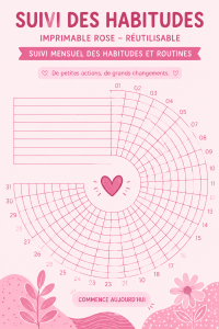 Un exemple de tracker d'habitudes coloré pour le mois