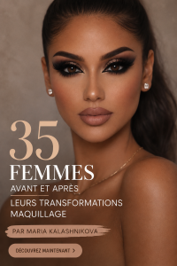 Transformation d'une femme avant et après le maquillage coréen, mettant en avant la différence de teint et de style.