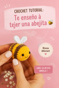 Patron de crochet représentant une abeille colorée en laine