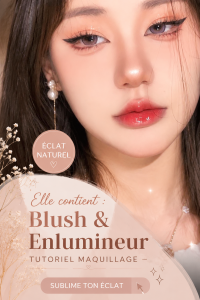 Femme appliquant un highlighter sur son visage pour un teint éclatant.