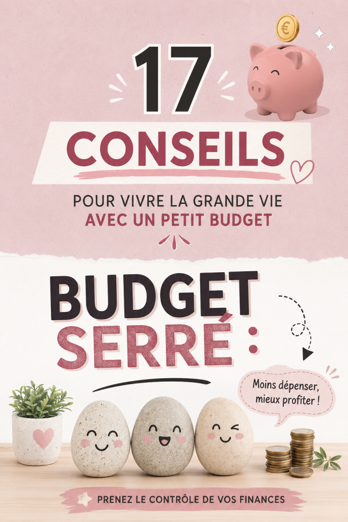 Femme souriante dans un intérieur élégant et chaleureux, symbolisant un mode de vie raffiné à petit budget.