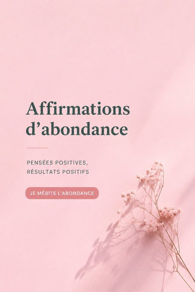 Une illustration inspirante sur les affirmations d'abondance avec des couleurs apaisantes.