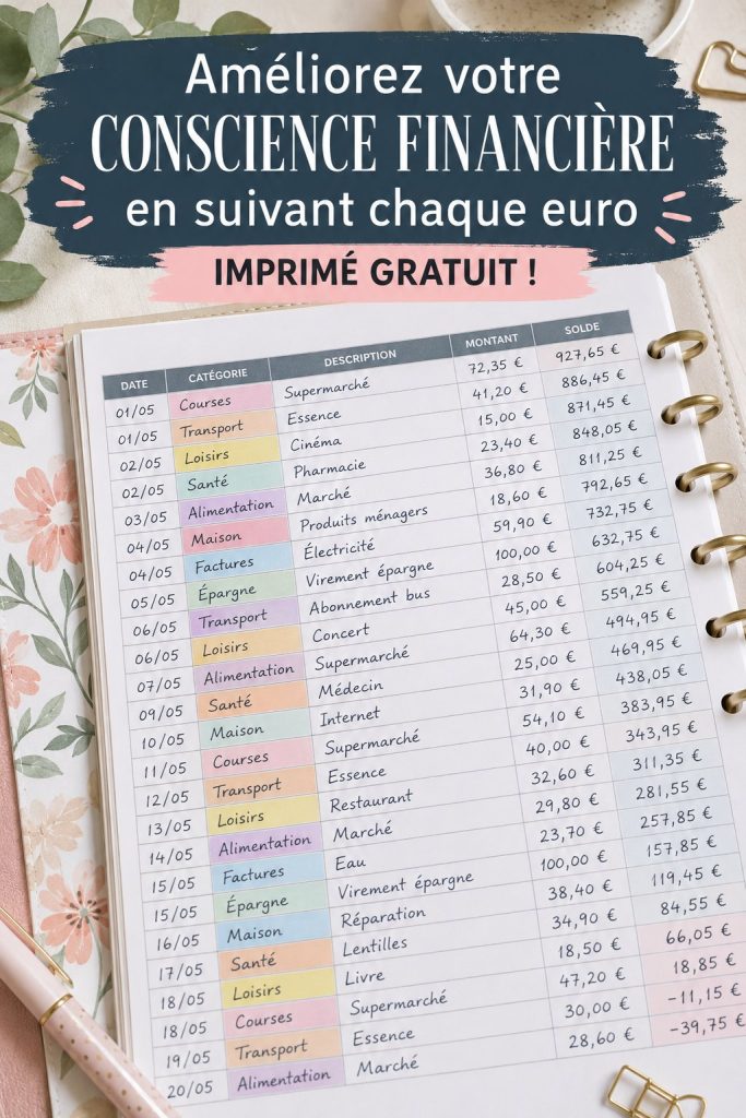 Femme utilisant un tableau pour suivre ses dépenses financières.