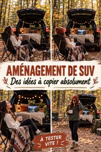 Aménagement d'un SUV pour le camping avec équipements de camping modernes.