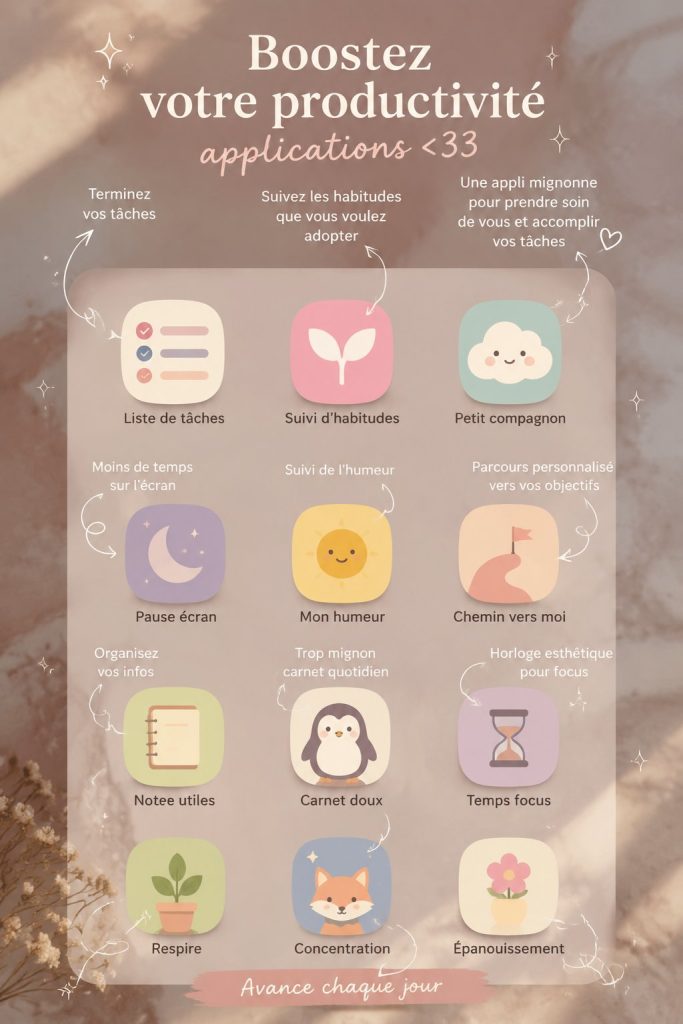 Une femme utilisant son smartphone pour des applications de productivité.