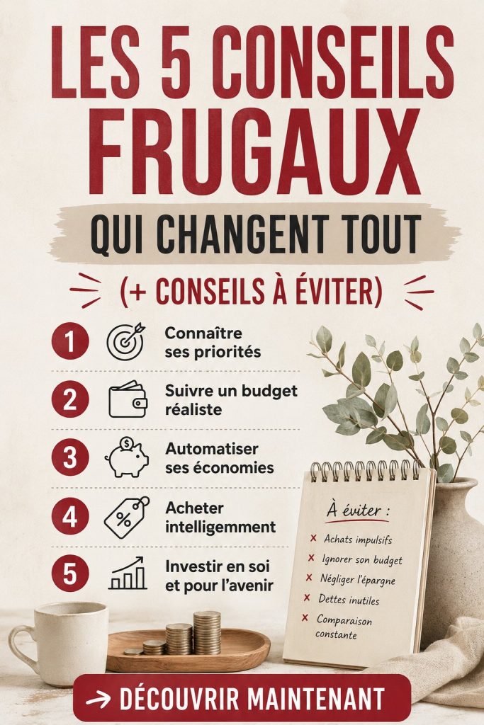 Une femme souriante entourée d'un environnement chaleureux, illustrant le concept de vie frugale.