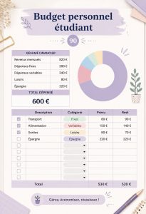 Un étudiant regardant des chiffres sur son ordinateur tout en établissant son budget.
