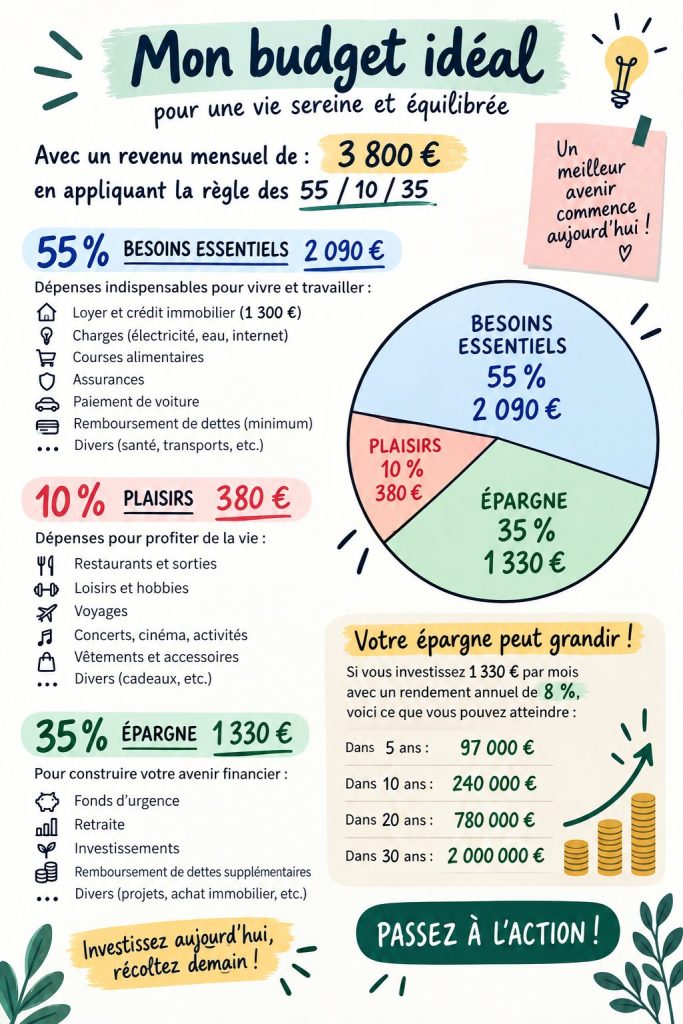 Femme souriante examinant son budget d'épargne