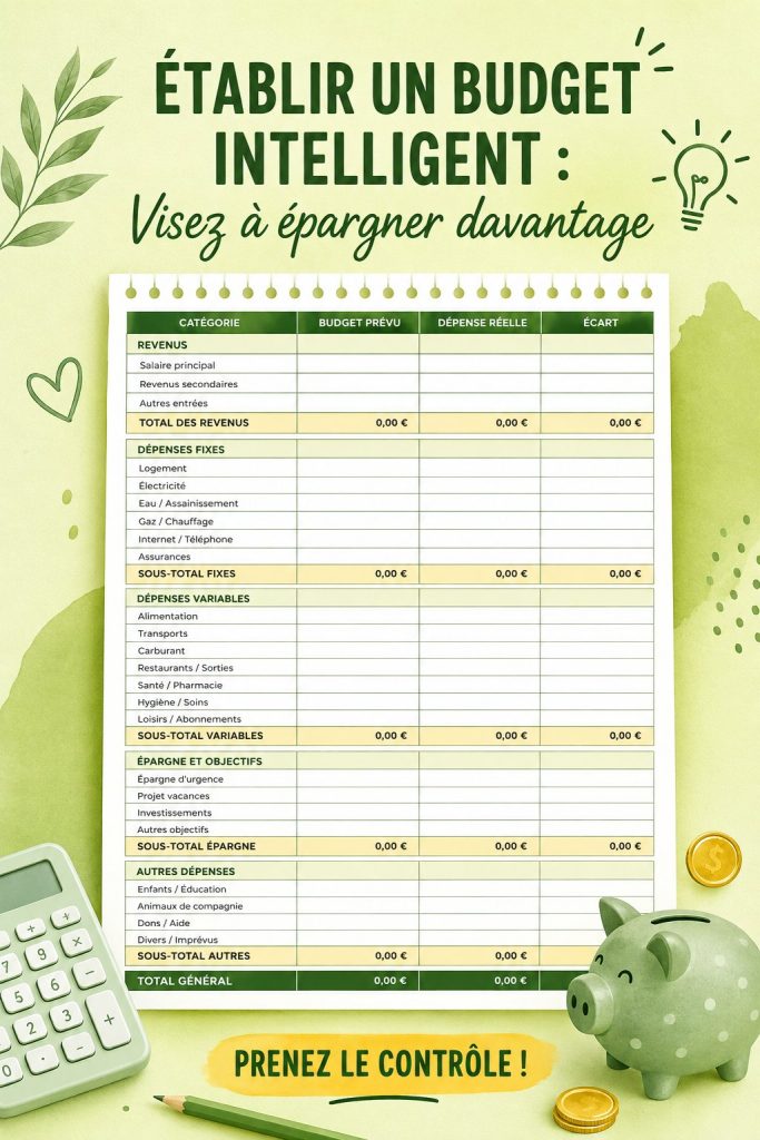 Femme souriante tenant un carnet et un stylo, réfléchissant à son budget familial.