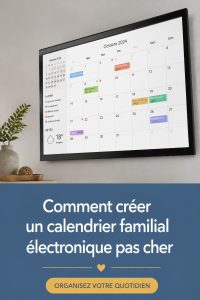 Calendrier familial électronique abordable affiché sur un ordinateur