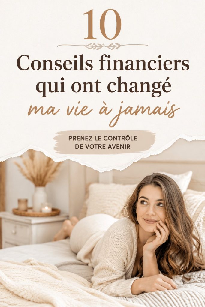 Femme souriante consultante un budget financier sur une table avec un carnet et un ordinateur.