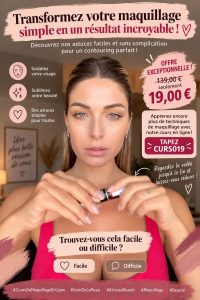 Un visage métamorphosé par le contouring, mettant en valeur les techniques de maquillage coréen.