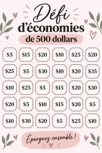 Femme souriante comptant des économies pour son objectif financier d'épargne de 500 dollars.