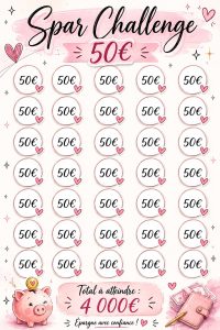 Visuel du défi Spar de 50€, illustrant les économies possibles sur les courses.