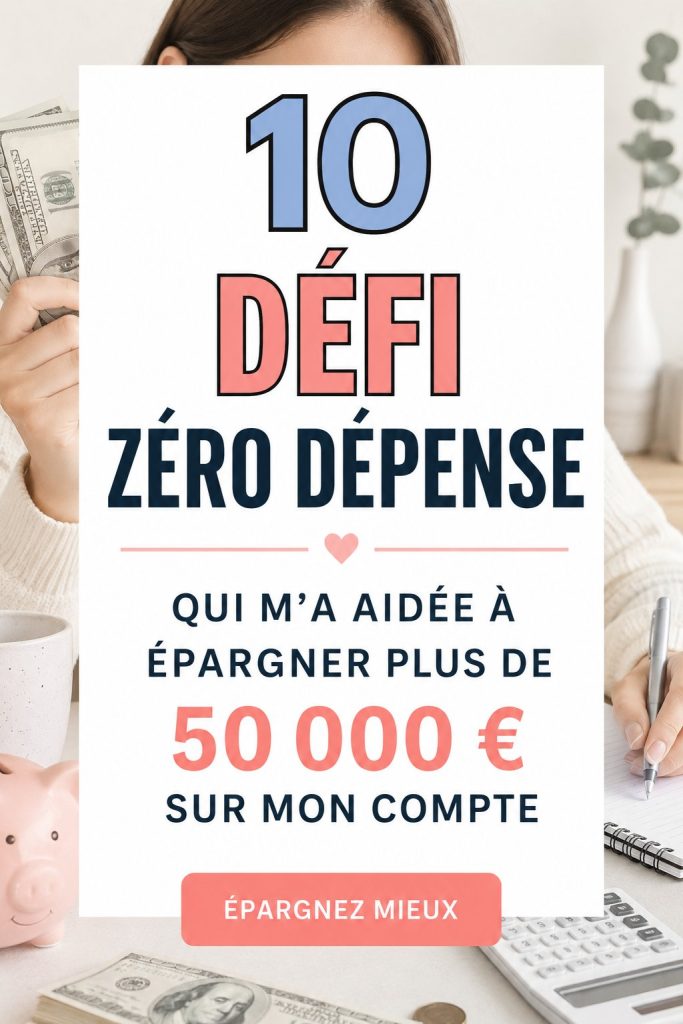 Femme souriante présentant un défi sans dépense pour économiser de l'argent