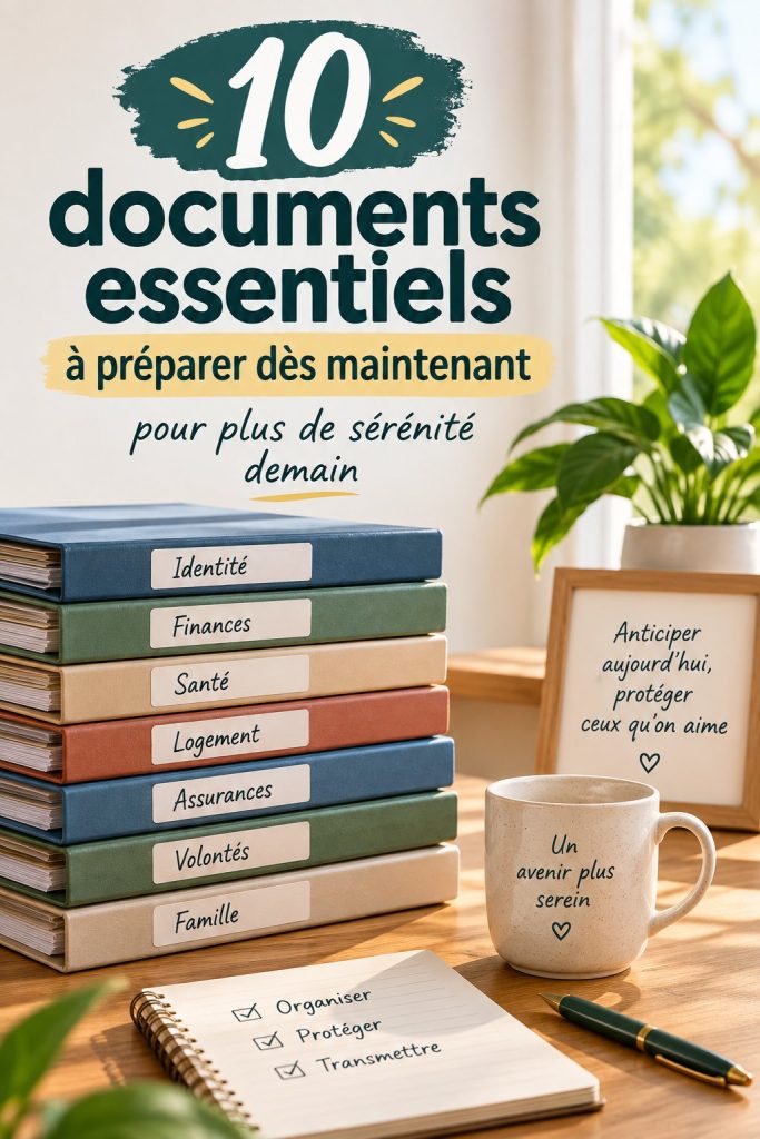 Femme souriante préparant des documents importants pour l'avenir.