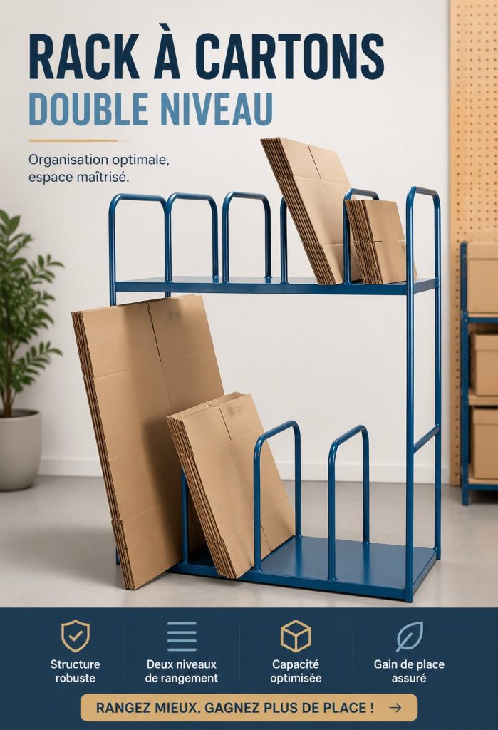 Double rack en carton KLETON bien organisé dans un intérieur moderne.