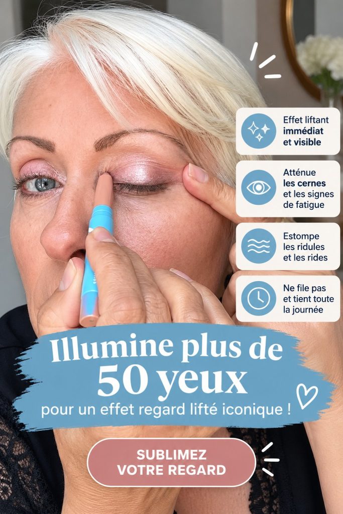 L'illustration d'un maquillage des yeux effet liftant avec des produits coréens.