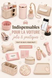 Accessoires esthétiques pour voiture, alliant style et praticité, dans un intérieur automobile élégant.