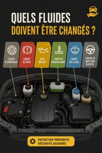 Image d'une femme vérifiant les niveaux de fluides de sa voiture