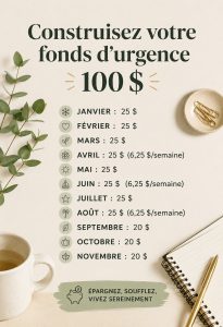 Femme souriante comptant des pièces d'argent, symbolisant la création d'un fonds d'urgence.